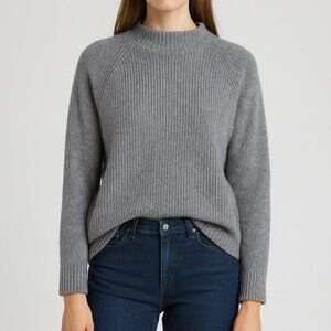 Able Mock Neck Knit Sweater Grey Size XS